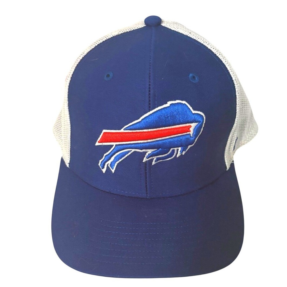47 Brand Buffalo Bills Hat Mens L-XL Fitted Stretch Fit Blue White Trucker NFL